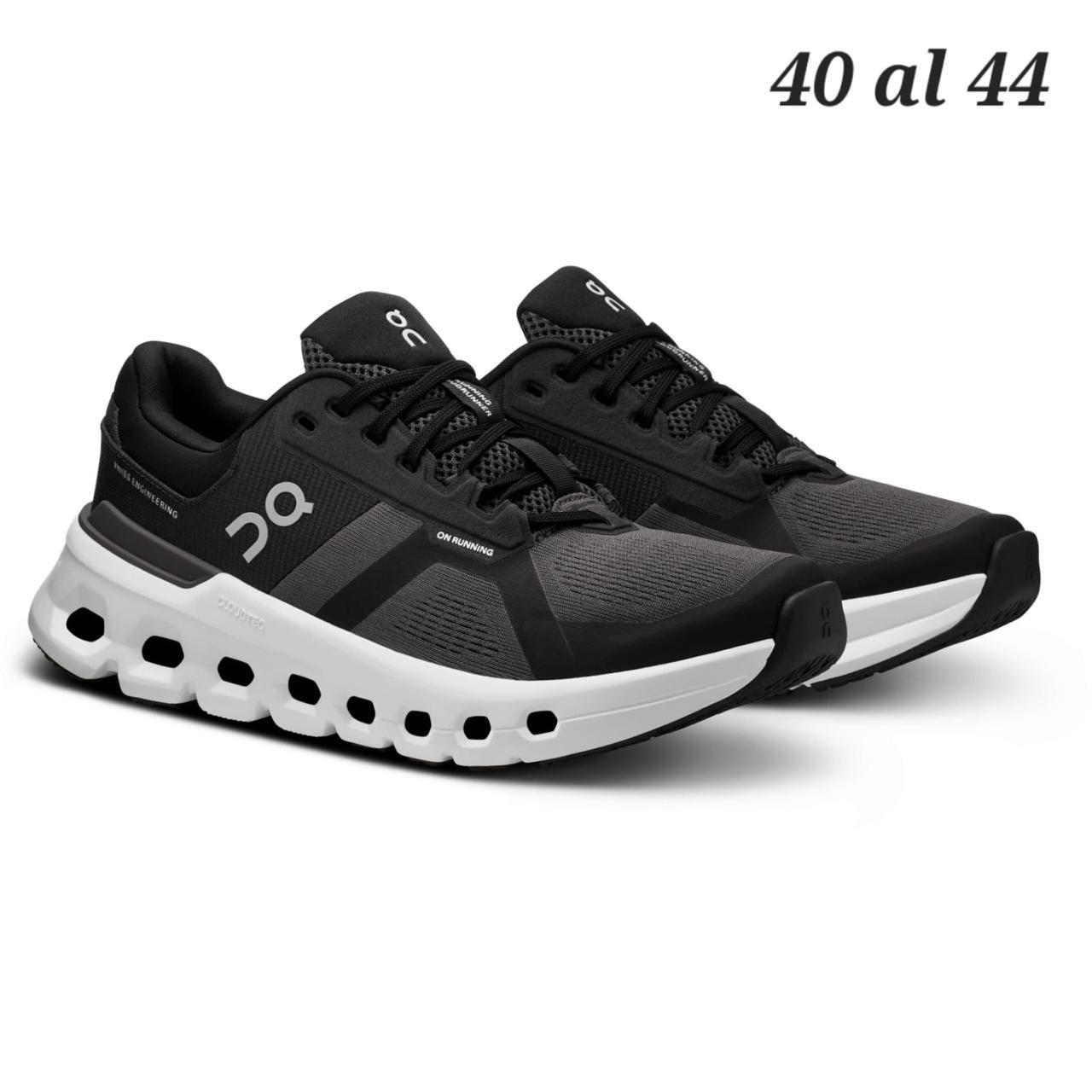 TENIS ON RUNNING NEGRO/BLANCO