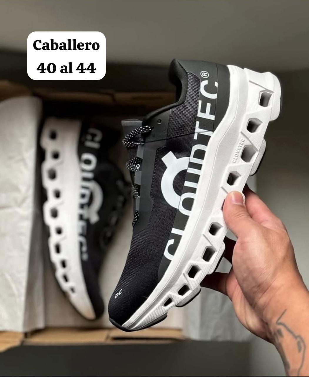 TENIS ON MONSTERSCLOUD NEGRO/BLANCO