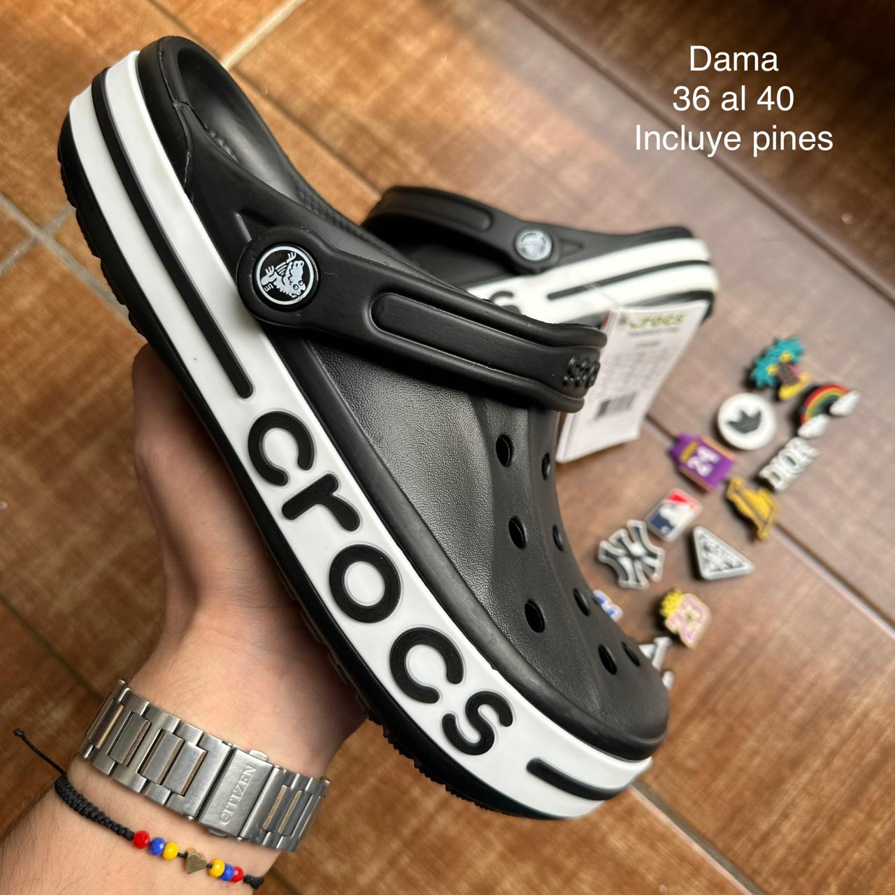 CROCS DAMA NEGRO/BLANCO
