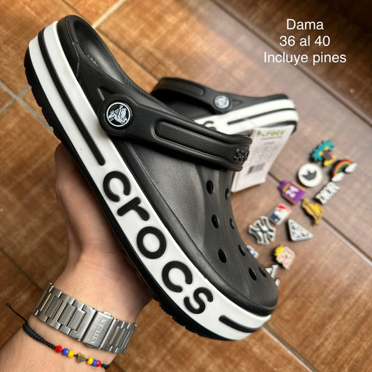 CROCS DAMA NEGRO/BLANCO