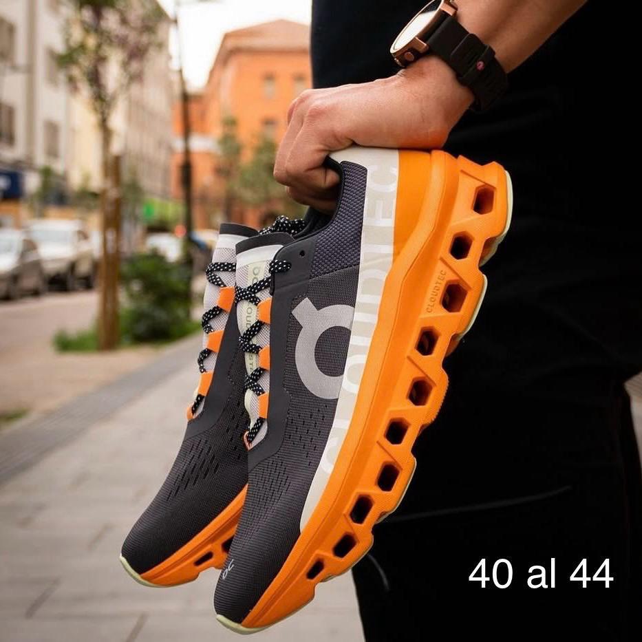 TENIS ON MONSTERSCLOUD NEGRO/NARANJA