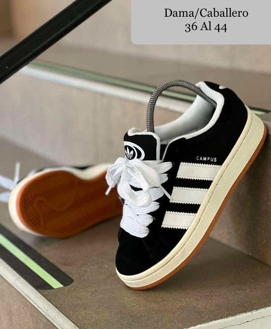 TENIS ADIDAS CAMPUS NEGRO/BLANCO/CAFE